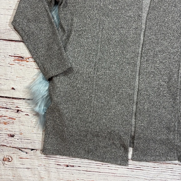 Monrow Gray Waffle Thermal Knit Hooded Cardigan - Picture 8 of 9